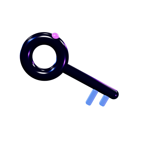 3D render of a key